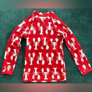 Monica + Andy 4T Rash Guard Lobster Design Quarterzip UPF 50+ Swim Shirt